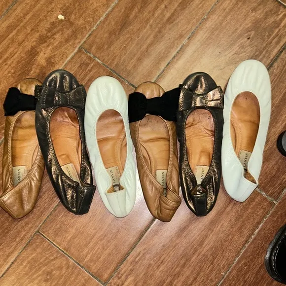 - Lanvin Grosgrain Bow-detailed Ballet Flats