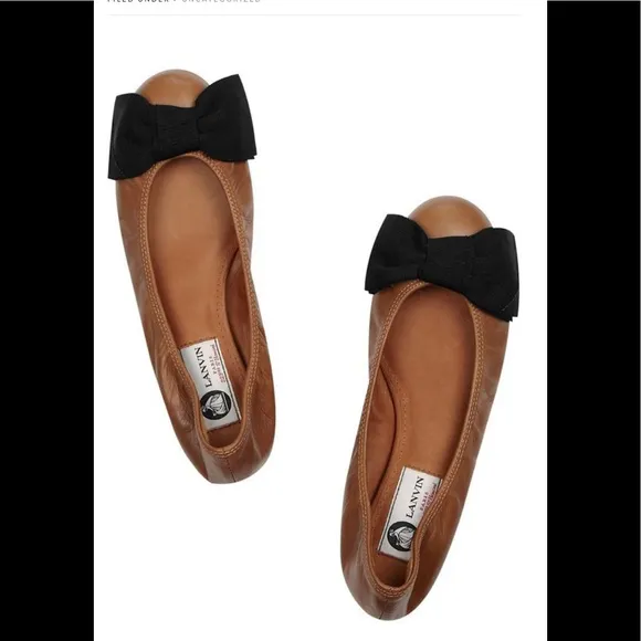 - Lanvin Grosgrain Bow-detailed Ballet Flats