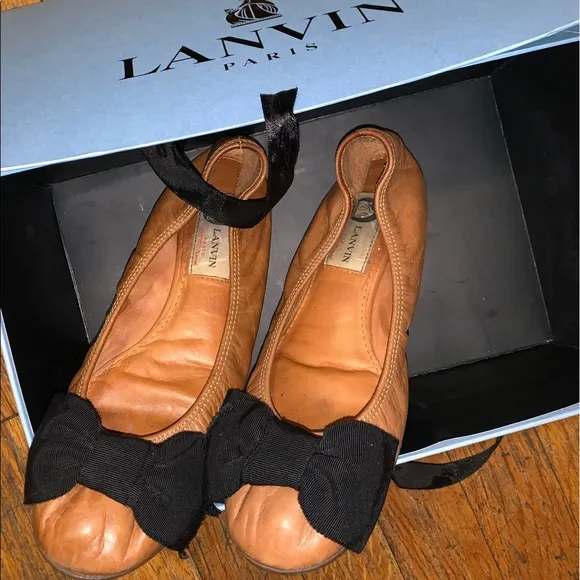 - Lanvin Grosgrain Bow-detailed Ballet Flats