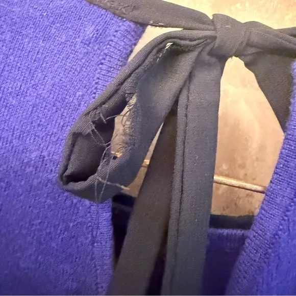 👚 LAUREN RALPH LAUREN Purple Bow-Back Sweater | Size XL | Royal Purple &amp; Black 👚