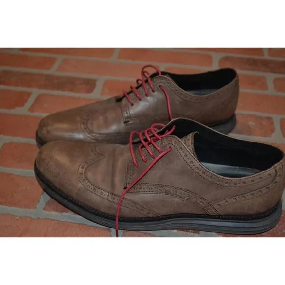104-a Cole Haan Brown Leather Dress Shoes Loafers Size 10 M Grand.0S Mens
