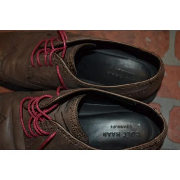 104-a Cole Haan Brown Leather Dress Shoes Loafers Size 10 M Grand.0S Mens