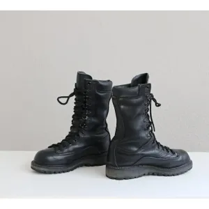 1990's Vintage Matterhorn Lace Up Leather Combat Midi Boots ~ Women's Size 5