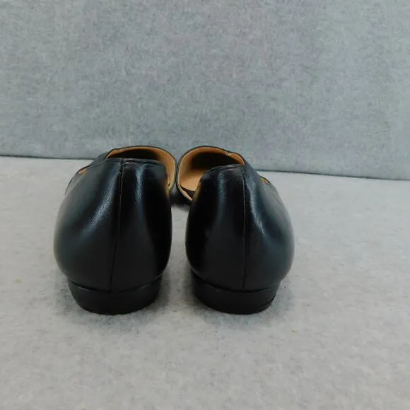 27 Edit Naturalizer Womens KARLA Black Leather Pointed Toe D'Orsay Flats Size 7