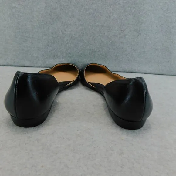 27 Edit Naturalizer Womens KARLA Black Leather Pointed Toe D'Orsay Flats Size 7
