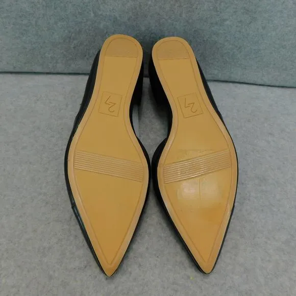 27 Edit Naturalizer Womens KARLA Black Leather Pointed Toe D'Orsay Flats Size 7