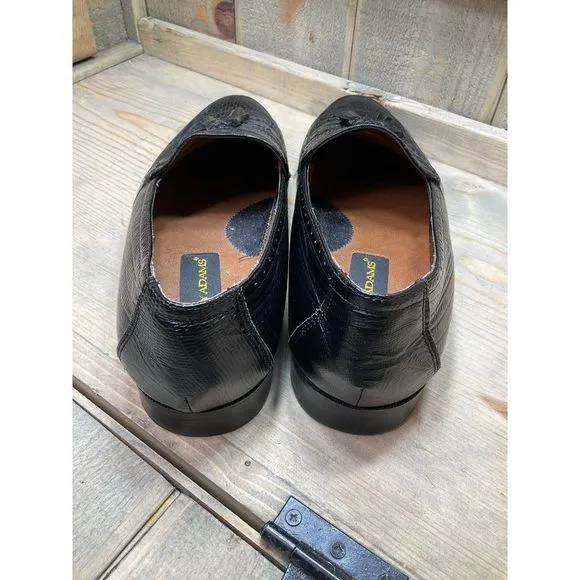 8.5m STACY ADAMS Black Leather Genuine Snake Kiltie Dress Loafers 23597-01