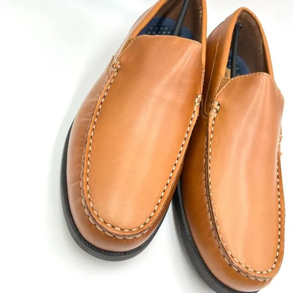 8.5W 8.5 WIDE WIDTH Rockport Mens Preston Venetian Brown Leather Loafers Shoes