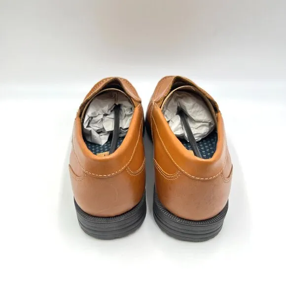 8.5W 8.5 WIDE WIDTH Rockport Mens Preston Venetian Brown Leather Loafers Shoes