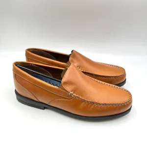 8.5W 8.5 WIDE WIDTH Rockport Mens Preston Venetian Brown Leather Loafers Shoes