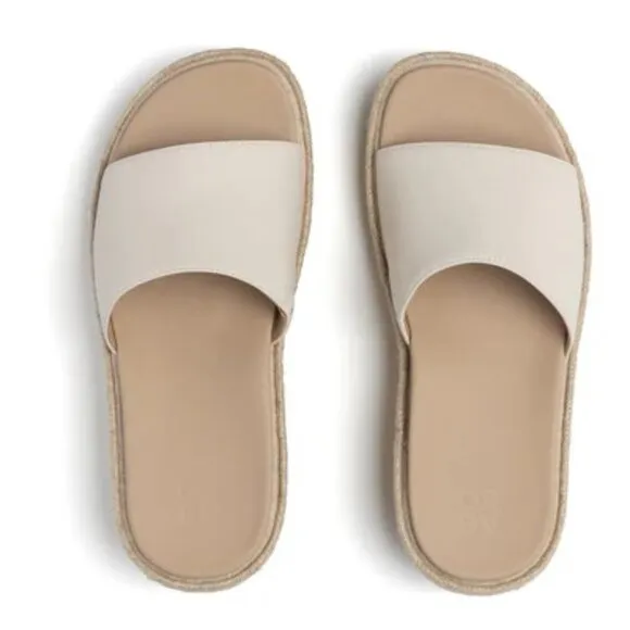 ABEO Solstice Slide Platform Sandals, Slip On/Espadrilles Orthotic Sz: 7.5 Cream