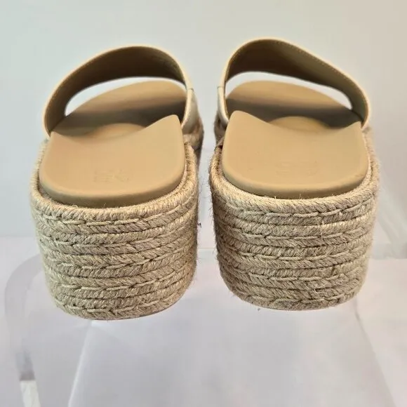ABEO Solstice Slide Platform Sandals, Slip On/Espadrilles Orthotic Sz: 7.5 Cream