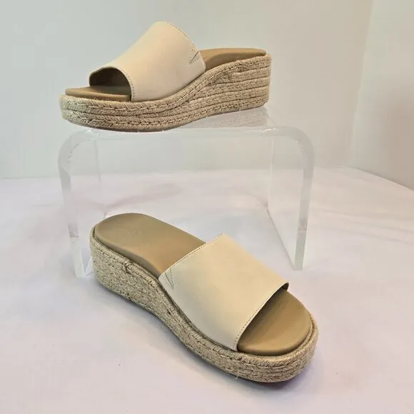 ABEO Solstice Slide Platform Sandals, Slip On/Espadrilles Orthotic Sz: 7.5 Cream