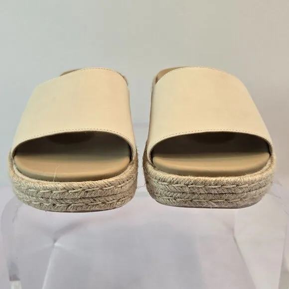 ABEO Solstice Slide Platform Sandals, Slip On/Espadrilles Orthotic Sz: 7.5 Cream