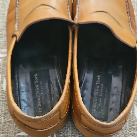 Adam Derrick To Boot Brown Leather Slip-On Loafers