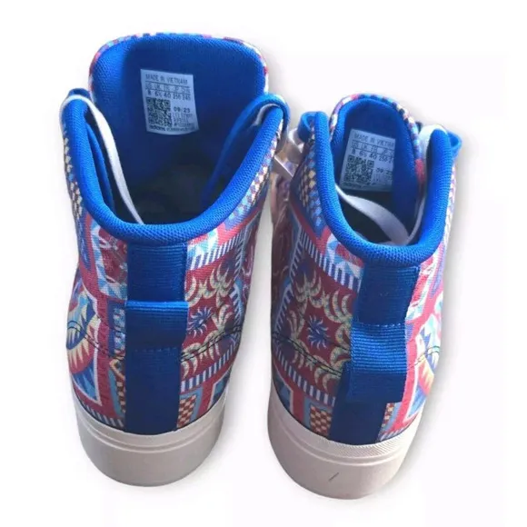 Adidas Bravada Platform Sneakers Women's 8 Blue Floral Lace High Top New