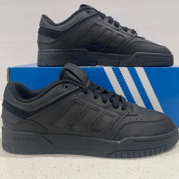 Adidas Drop Step Low J Original Kids Size 6.5 All Black New IG1053