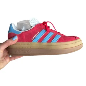 Adidas Gazelle Bold Platform Sneakers Red Blue Women’s 8.5 NWOB