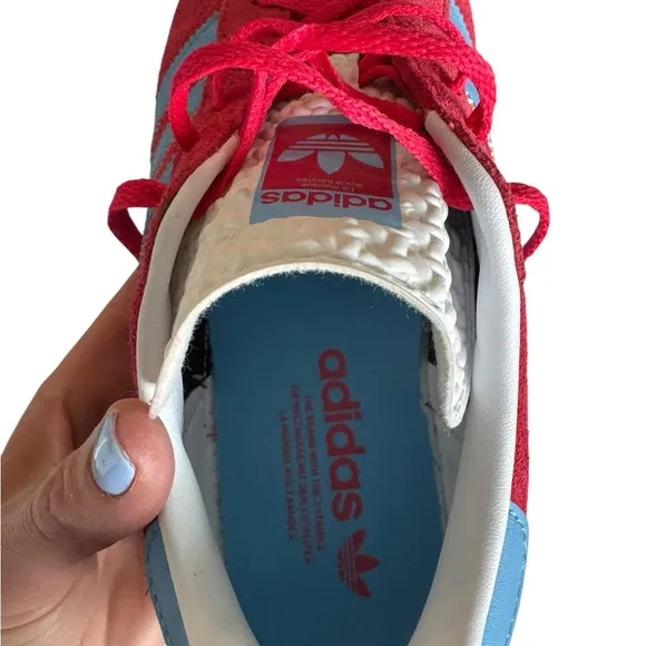 Adidas Gazelle Bold Platform Sneakers Red Blue Women’s 8.5 NWOB