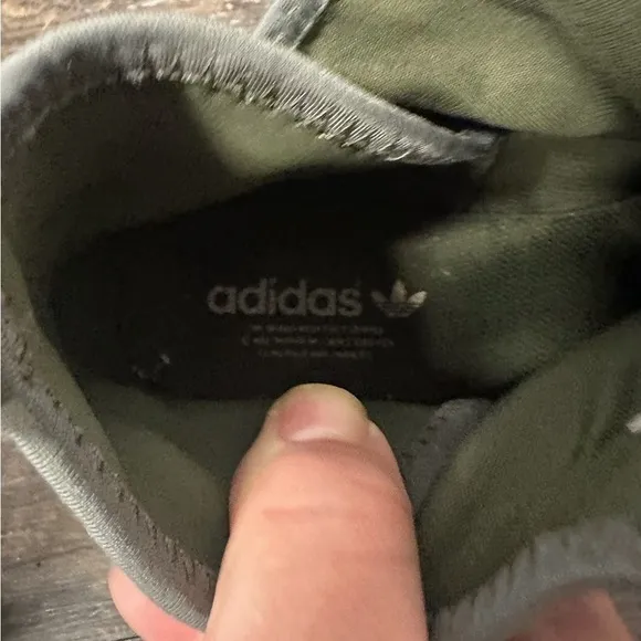 Adidas Green and White Sneakers with High-Top Design