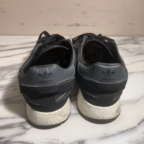 adidas Iniki Runner Vista Black Leather Sneakers Skate Chunky Y2K Style Sz 10.5