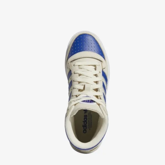 Adidas originals top ten high top sneakers youth size 5 blue cream white