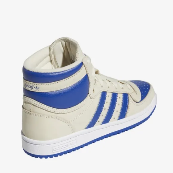 Adidas originals top ten high top sneakers youth size 5 blue cream white