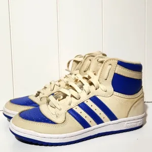 Adidas originals top ten high top sneakers youth size 5 blue cream white