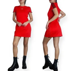 Adidas x Alexandar Wang Sporty Red Jersey Tshirt Dress Fits S-M