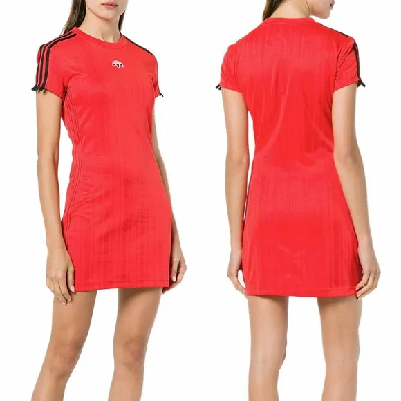 Adidas x Alexandar Wang Sporty Red Jersey Tshirt Dress Fits S-M