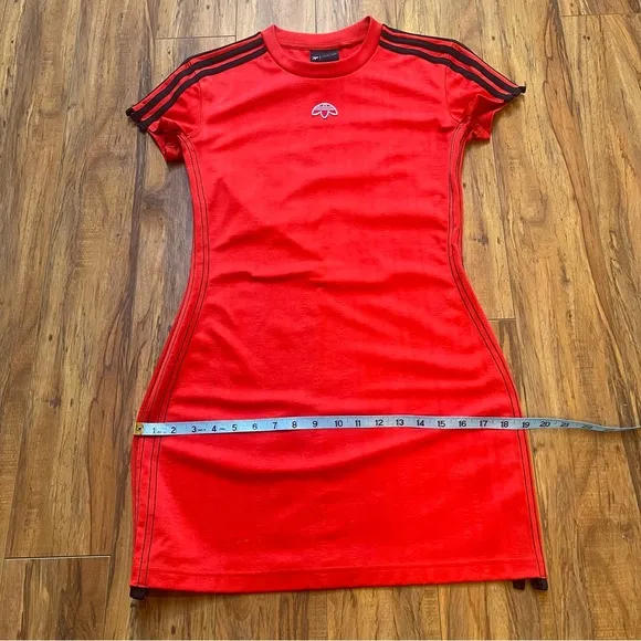 Adidas x Alexandar Wang Sporty Red Jersey Tshirt Dress Fits S-M