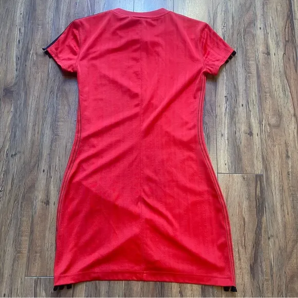 Adidas x Alexandar Wang Sporty Red Jersey Tshirt Dress Fits S-M