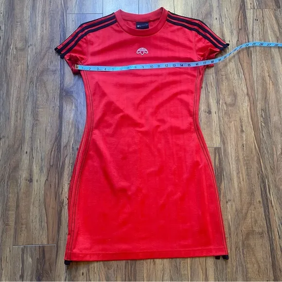 Adidas x Alexandar Wang Sporty Red Jersey Tshirt Dress Fits S-M
