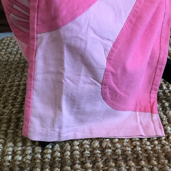 Adorable pink butterfly corduroy wide leg pants