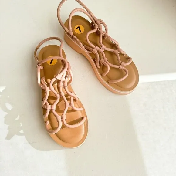 Aerosoles Nude Pink Strappy Summer Leather Sandals 7