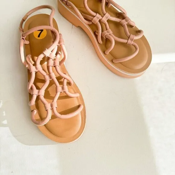 Aerosoles Nude Pink Strappy Summer Leather Sandals 7