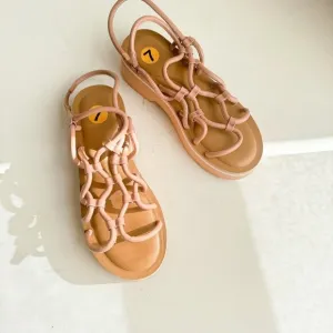 Aerosoles Nude Pink Strappy Summer Leather Sandals 7
