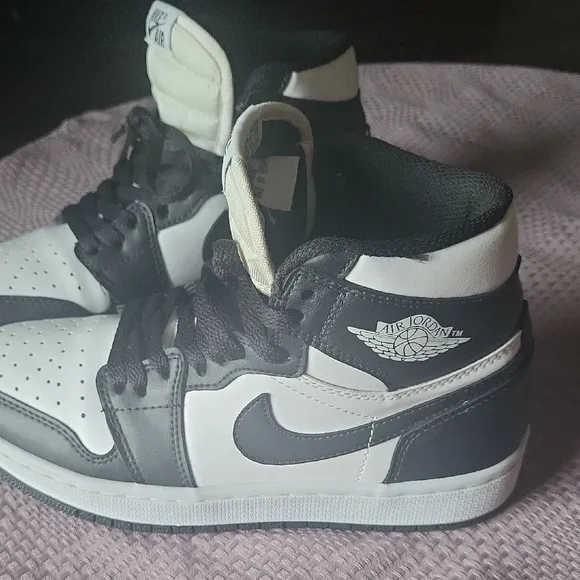 Air Jordan Black and White High-Top Sneakers