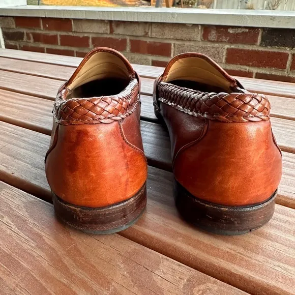 Alan Edmonds Leather Tassel Loafers  Dress Shoes Caramel Brown Maxfield Size 10D