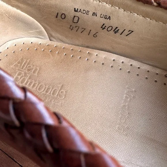 Alan Edmonds Leather Tassel Loafers  Dress Shoes Caramel Brown Maxfield Size 10D