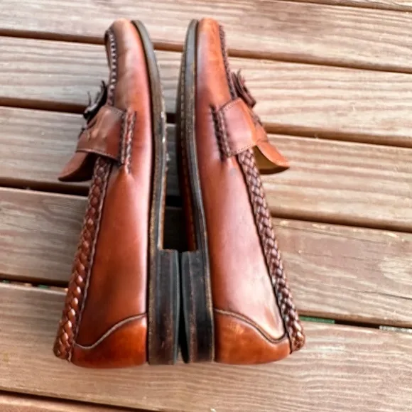 Alan Edmonds Leather Tassel Loafers  Dress Shoes Caramel Brown Maxfield Size 10D