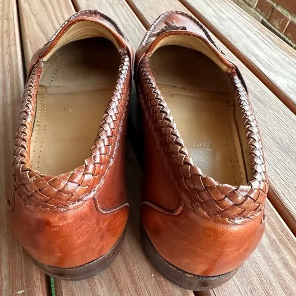 Alan Edmonds Leather Tassel Loafers  Dress Shoes Caramel Brown Maxfield Size 10D