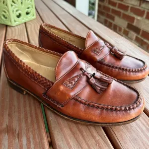 Alan Edmonds Leather Tassel Loafers  Dress Shoes Caramel Brown Maxfield Size 10D