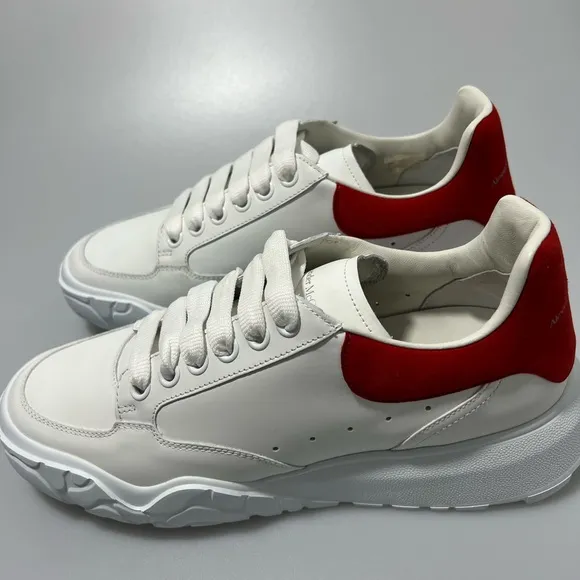 Alexander McQueen Court Sneakers White Red Women’s EU 41/US 11 $540
