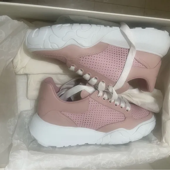 Alexander McQueen Pink and White Trendy Sneakers