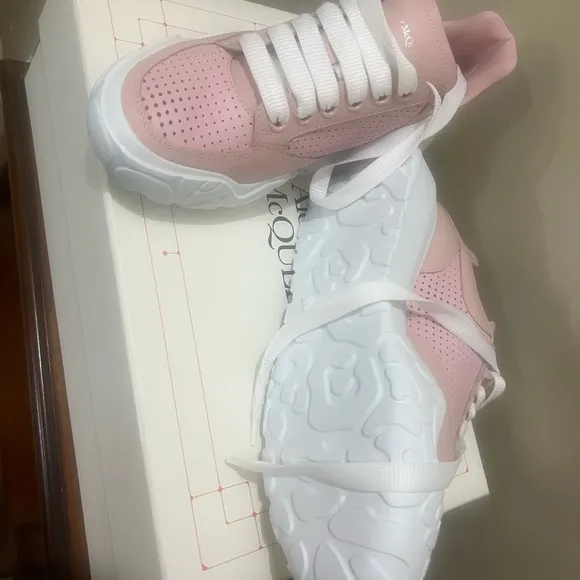 Alexander McQueen Pink and White Trendy Sneakers