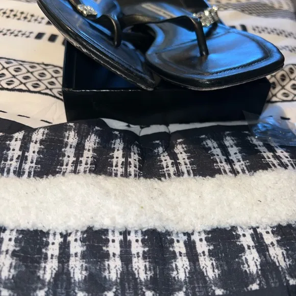 Alexander Wang Black Ivy Thong Flat Sandals