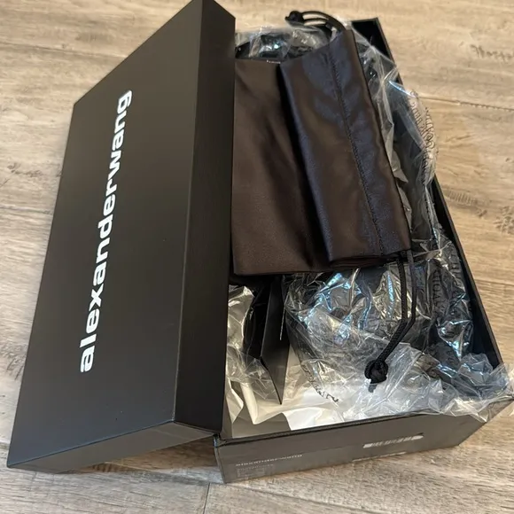 Alexander Wang Ryder Foldable Flat Sandals Satin Black
