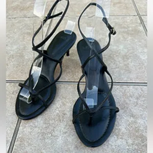 Alexandre Birman black leather strappy sandals