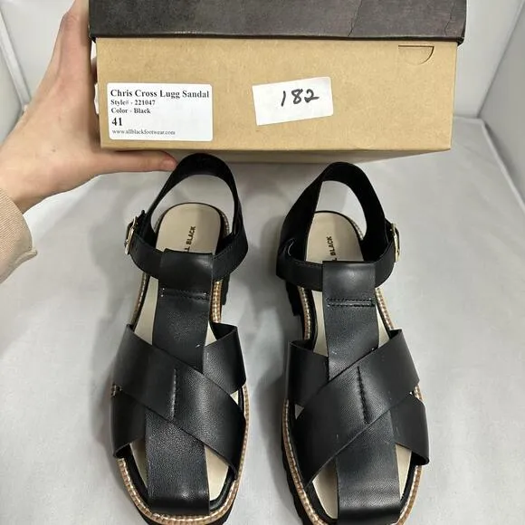 All Black Chunky Platform Sandals (9)
